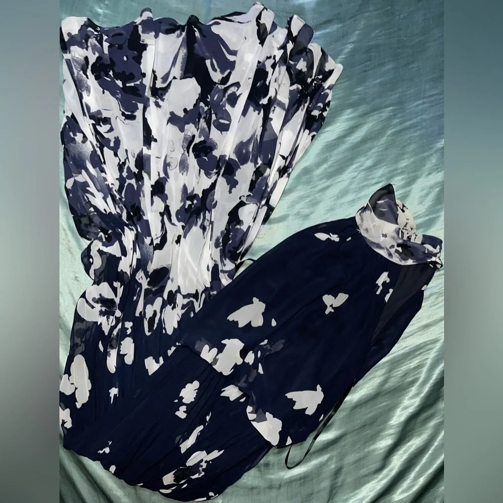 Betsy & Adam Women's Chiffon Floral Maxi Dress - Picture 3 of 9